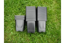 9CM (0.5 LITRE) BLACK SQUARE PLASTIC PLANT POT  - PRICED INDIVIDUALLY